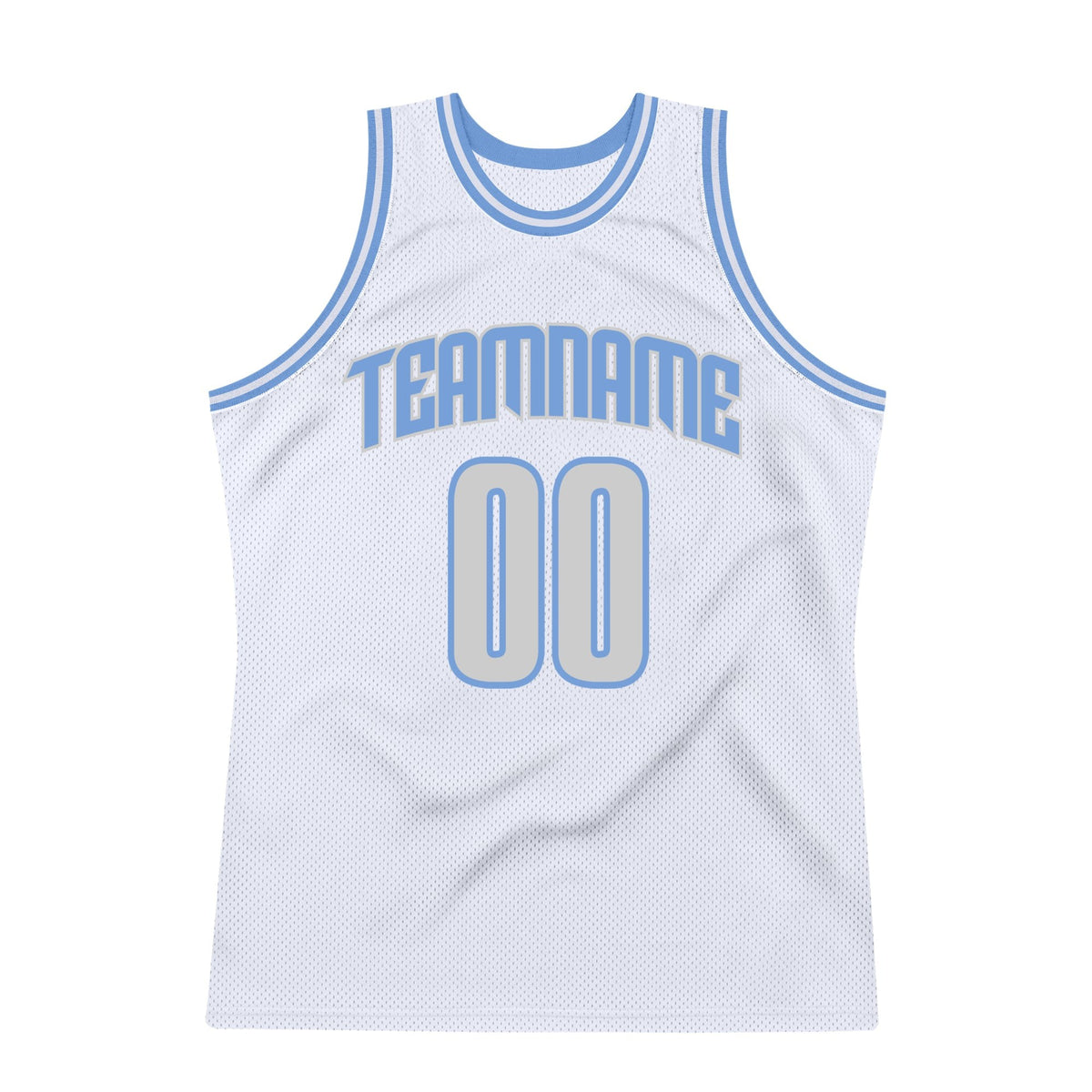 Custom White Light Gray-Light Blue Authentic Throwback Basketball Jersey photo 6