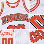 Custom White Orange-Gray Authentic Throwback Basketball Jersey detail