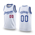 Custom White Royal-Red Authentic Throwback Basketball Jersey