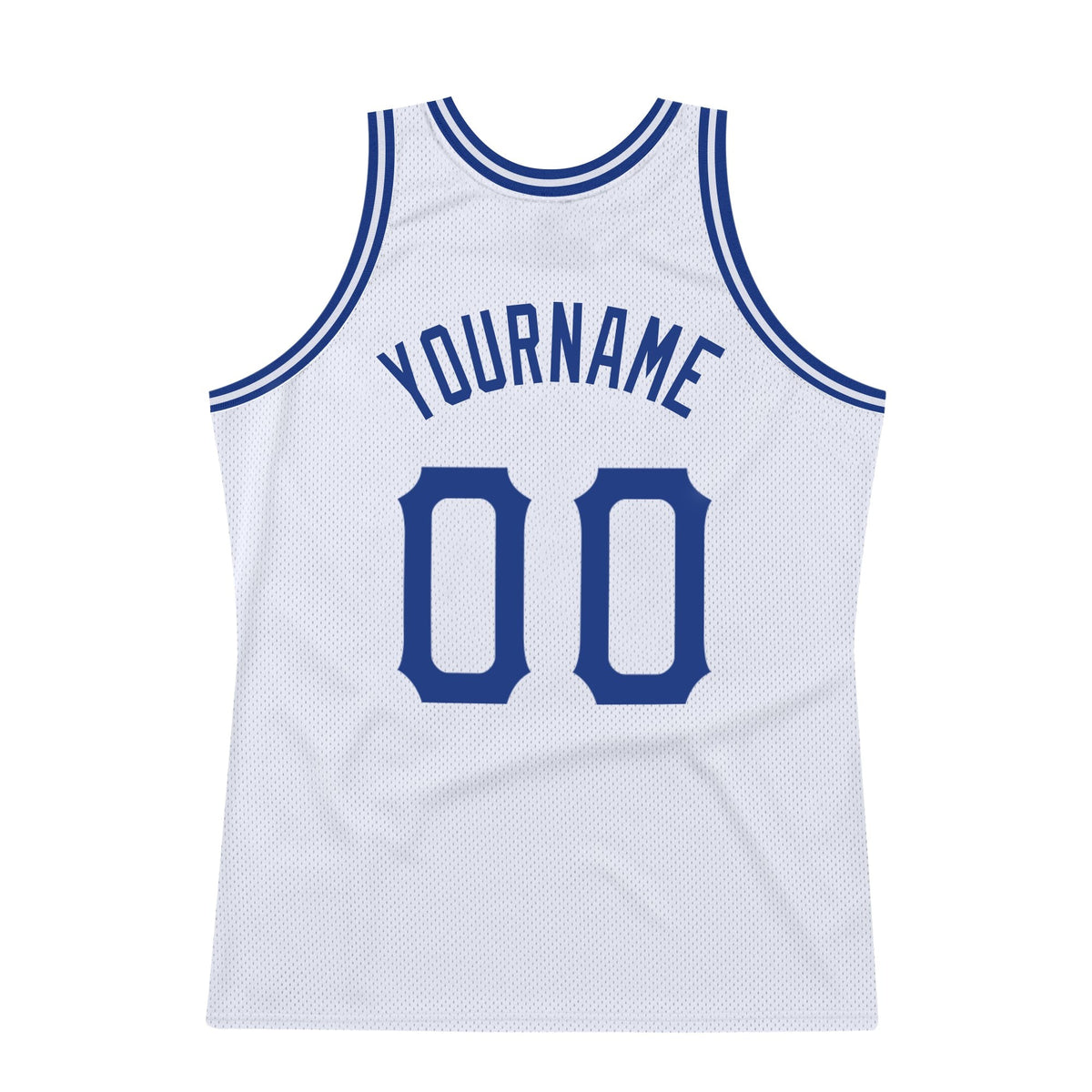 Custom White Royal-Red Authentic Throwback Basketball Jersey photo 5
