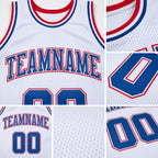 Custom White Royal-Red Authentic Throwback Basketball Jersey detail