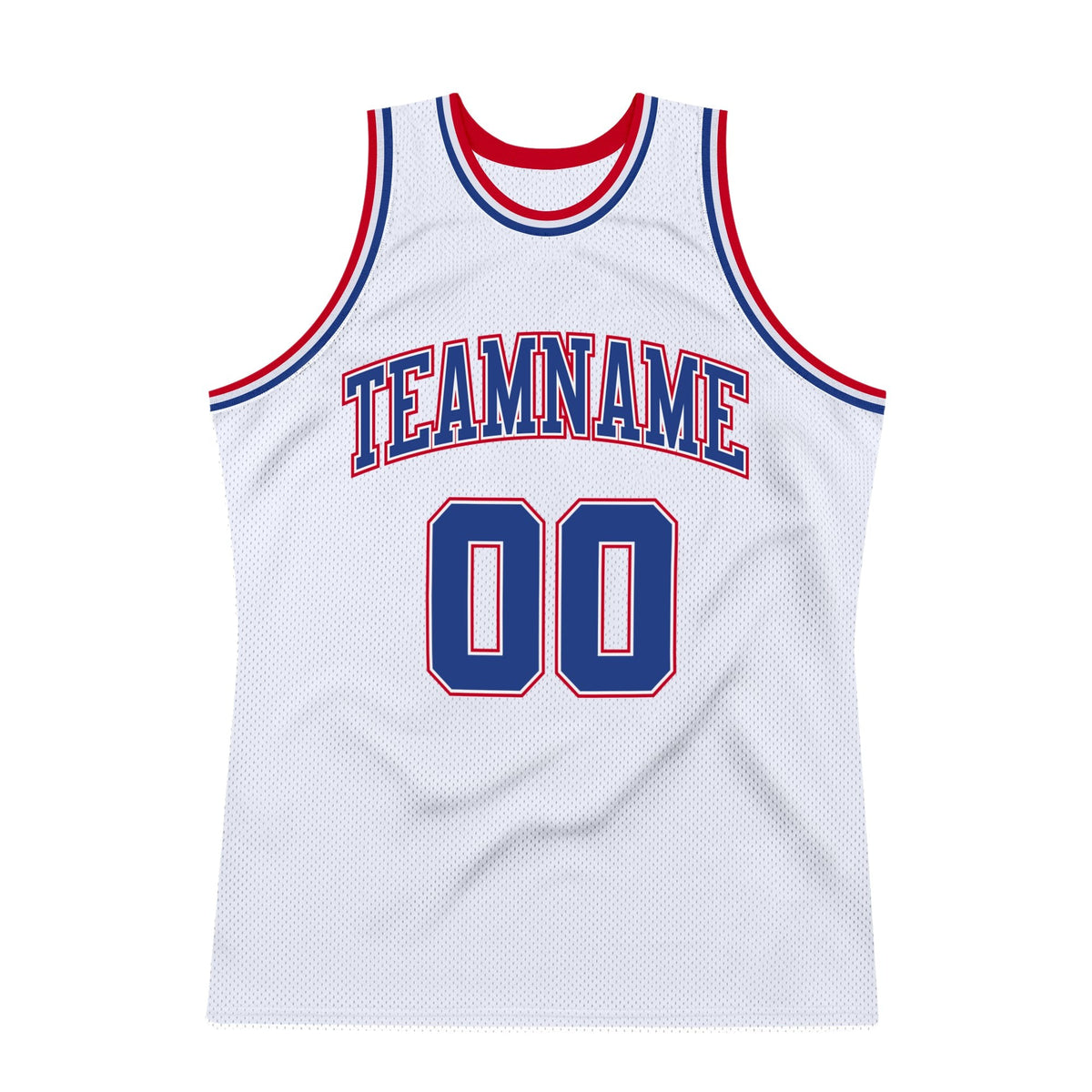 Custom White Royal-Red Authentic Throwback Basketball Jersey photo 4
