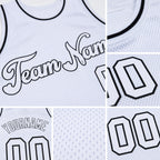 Custom White White-Black Authentic Throwback Basketball Jersey detail