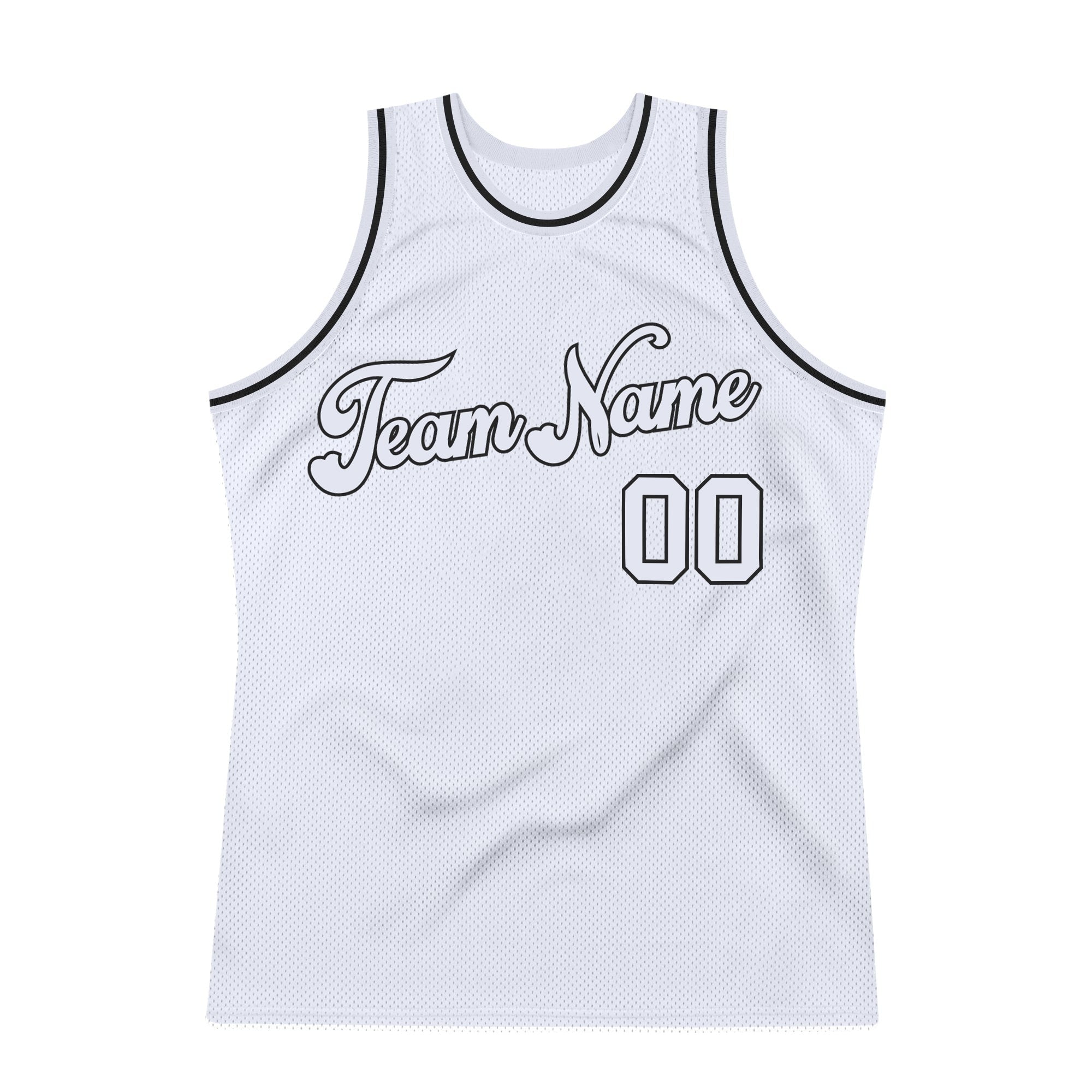 Custom White White-Black Authentic Throwback Basketball Jersey photo 4