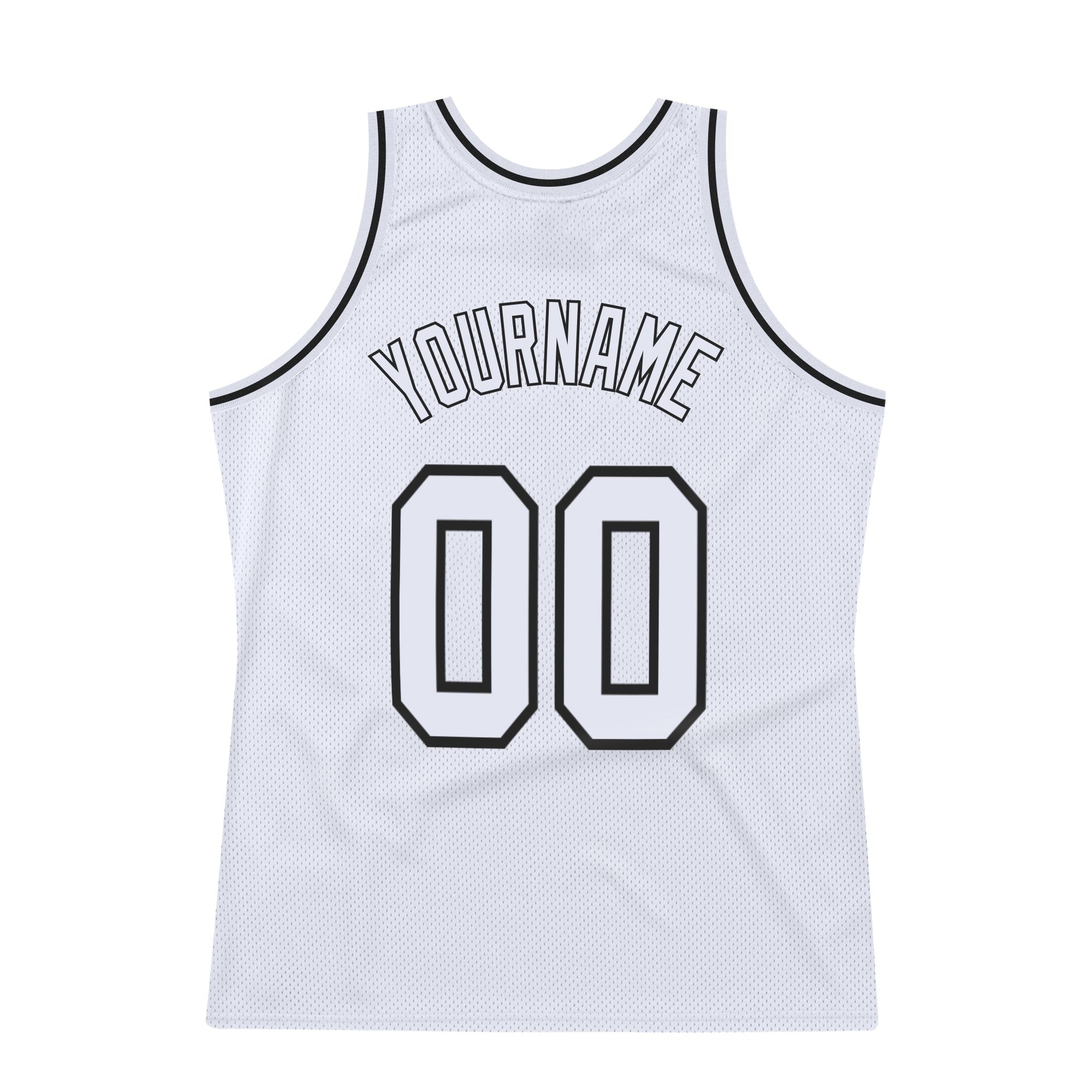 Custom White White-Black Authentic Throwback Basketball Jersey photo 5
