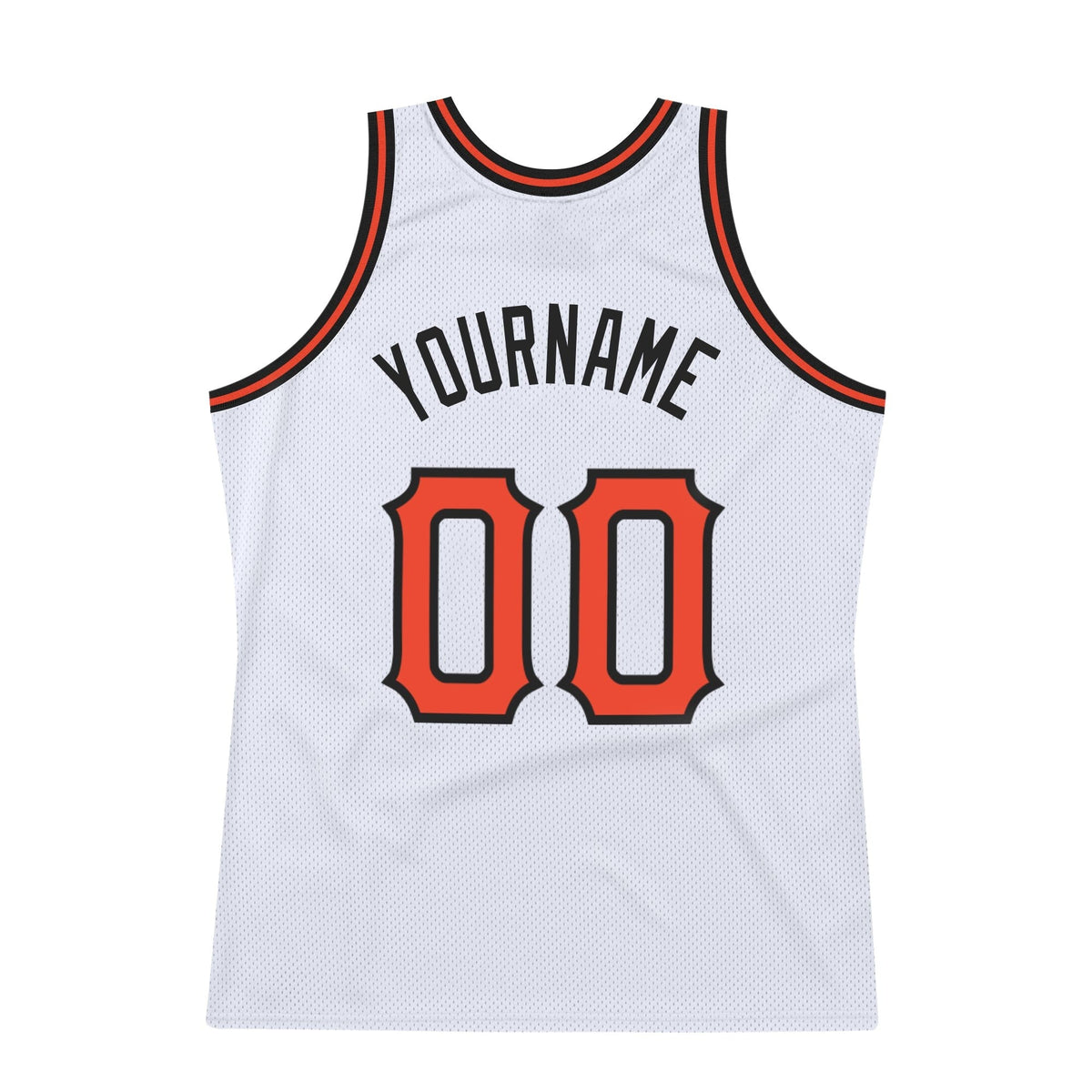 Custom White Orange-Black Authentic Throwback Basketball Jersey photo 5