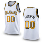 Custom White Old Gold-Black Authentic Throwback Basketball Jersey