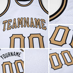 Custom White Old Gold-Black Authentic Throwback Basketball Jersey detail