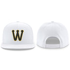 Custom White Black-Gold Stitched Adjustable Snapback Hat