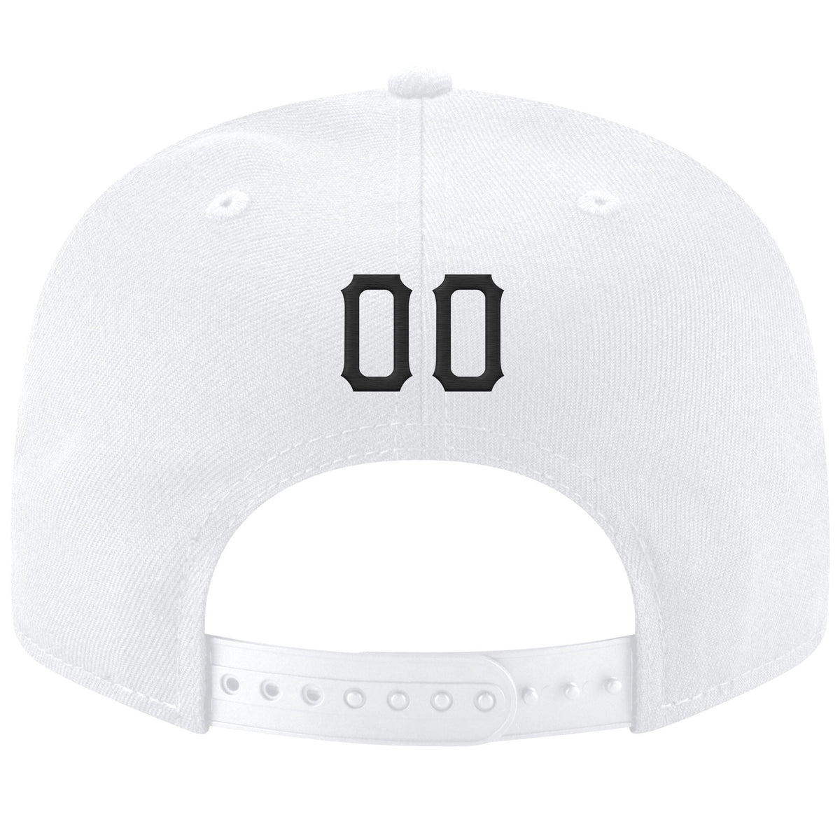 Custom White Black-Gold Stitched Adjustable Snapback Hat photo 3