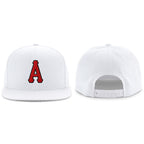 Custom White Red-Black Stitched Adjustable Snapback Hat