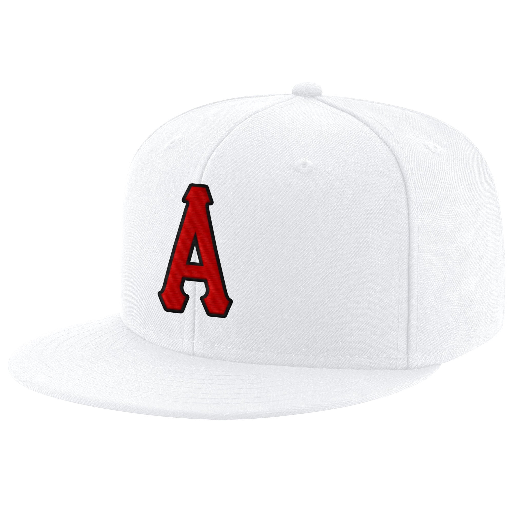 Custom White Red-Black Stitched Adjustable Snapback Hat photo 1