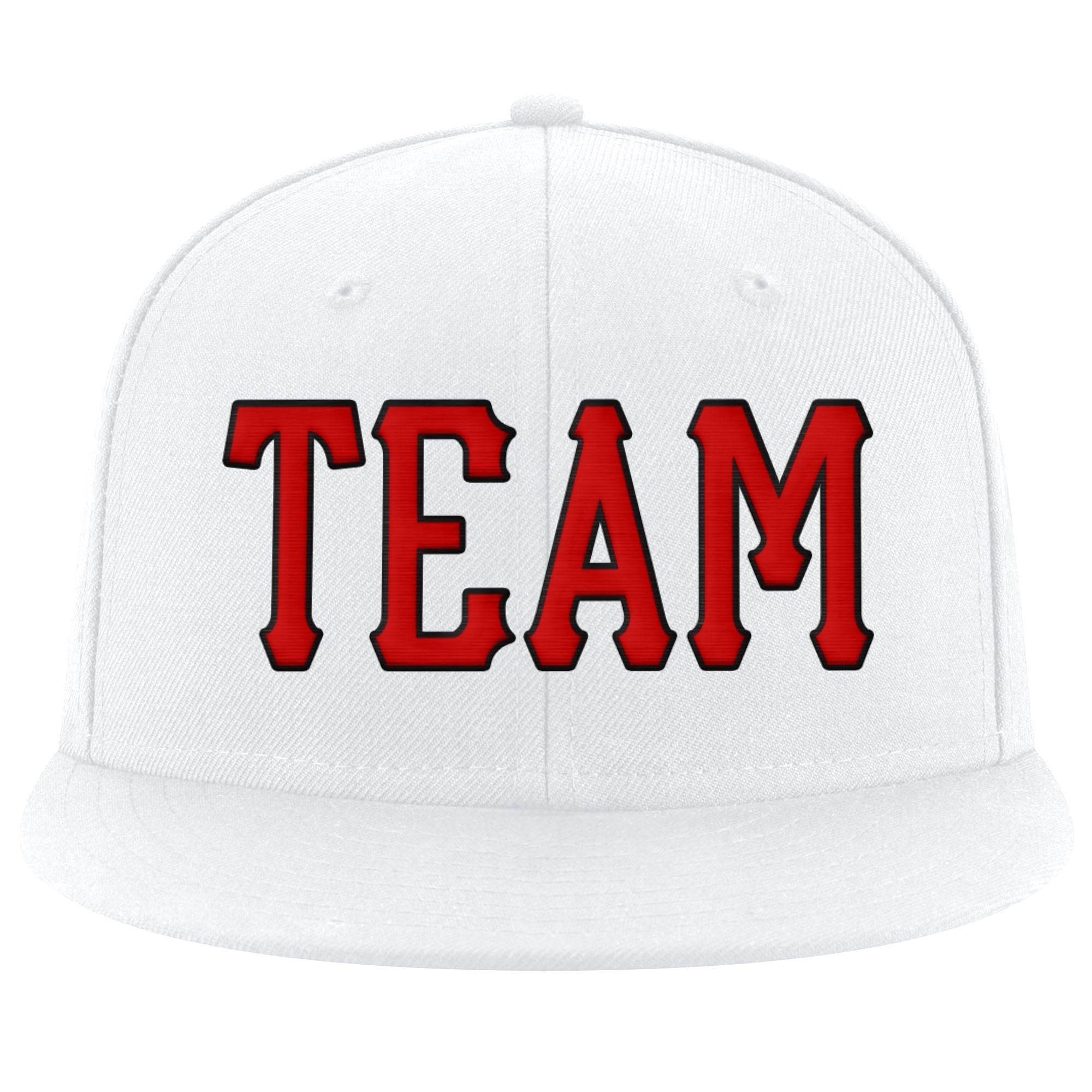 Custom White Red-Black Stitched Adjustable Snapback Hat photo 2