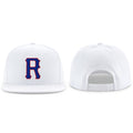 Custom White Royal-Red Stitched Adjustable Snapback Hat