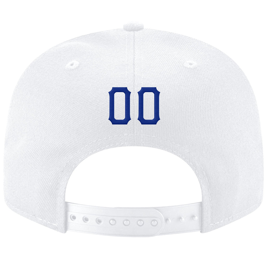 Custom White Royal-Red Stitched Adjustable Snapback Hat photo 3