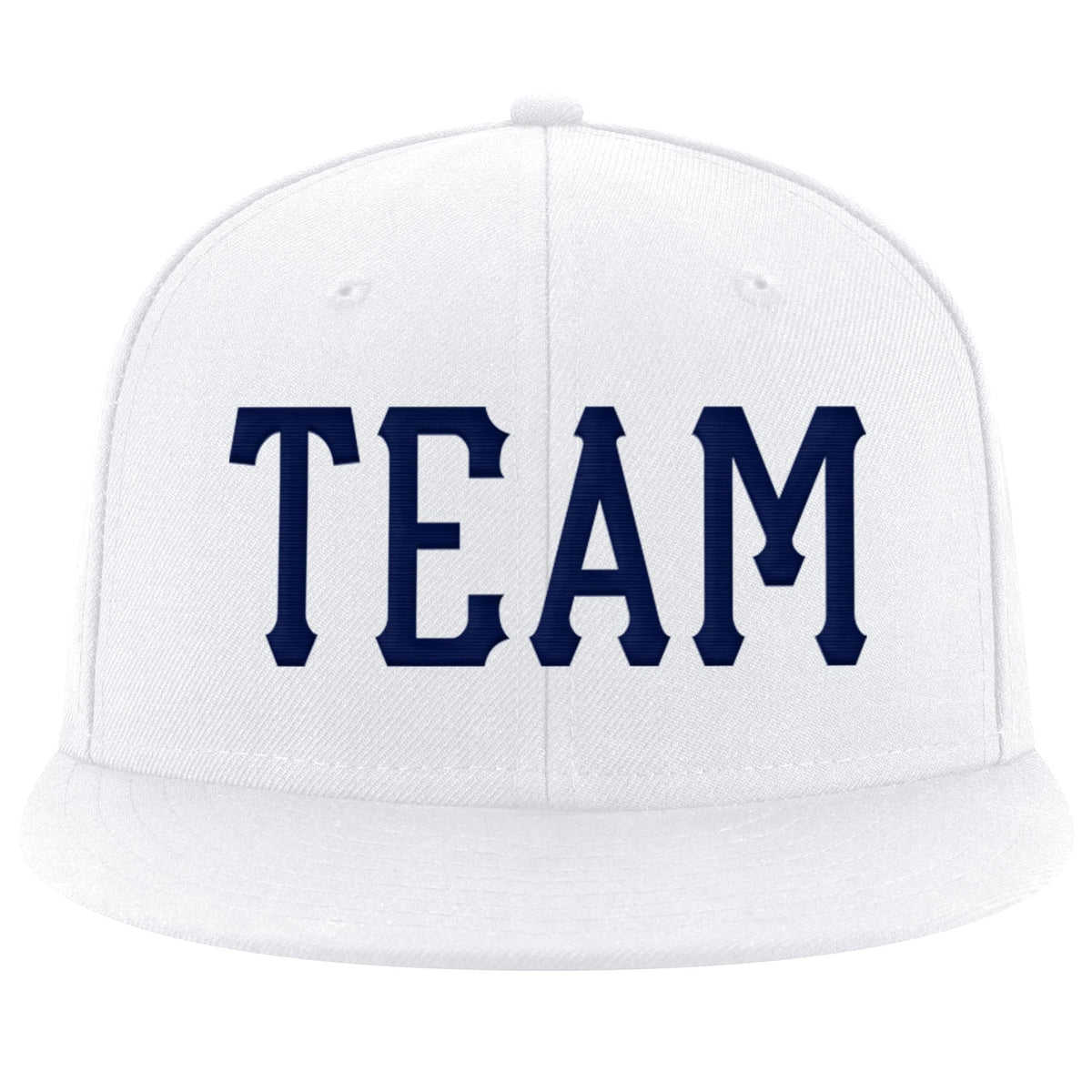Custom White Navy Stitched Adjustable Snapback Hat photo 2