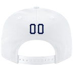 Custom White Navy Stitched Adjustable Snapback Hat photo 3
