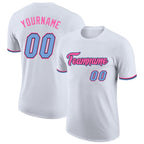 Custom White Light Blue-Pink Performance T-Shirt photo 1