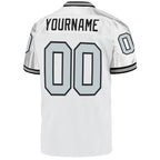 Custom White Silver-Black Mesh Authentic Throwback Football Jersey photo 2