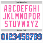 Custom White Powder Blue-Pink Mesh Authentic Throwback Football Jersey photo 5