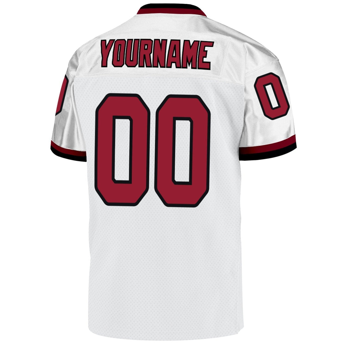 Custom White Cardinal-Black Mesh Authentic Throwback Football Jersey photo 3