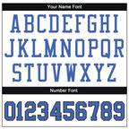Custom White Blue-Black Mesh Authentic Throwback Football Jersey photo 5