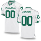Custom White Kelly Green Mesh Authentic Throwback Football Jersey