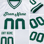 Custom White Kelly Green Mesh Authentic Throwback Football Jersey detail