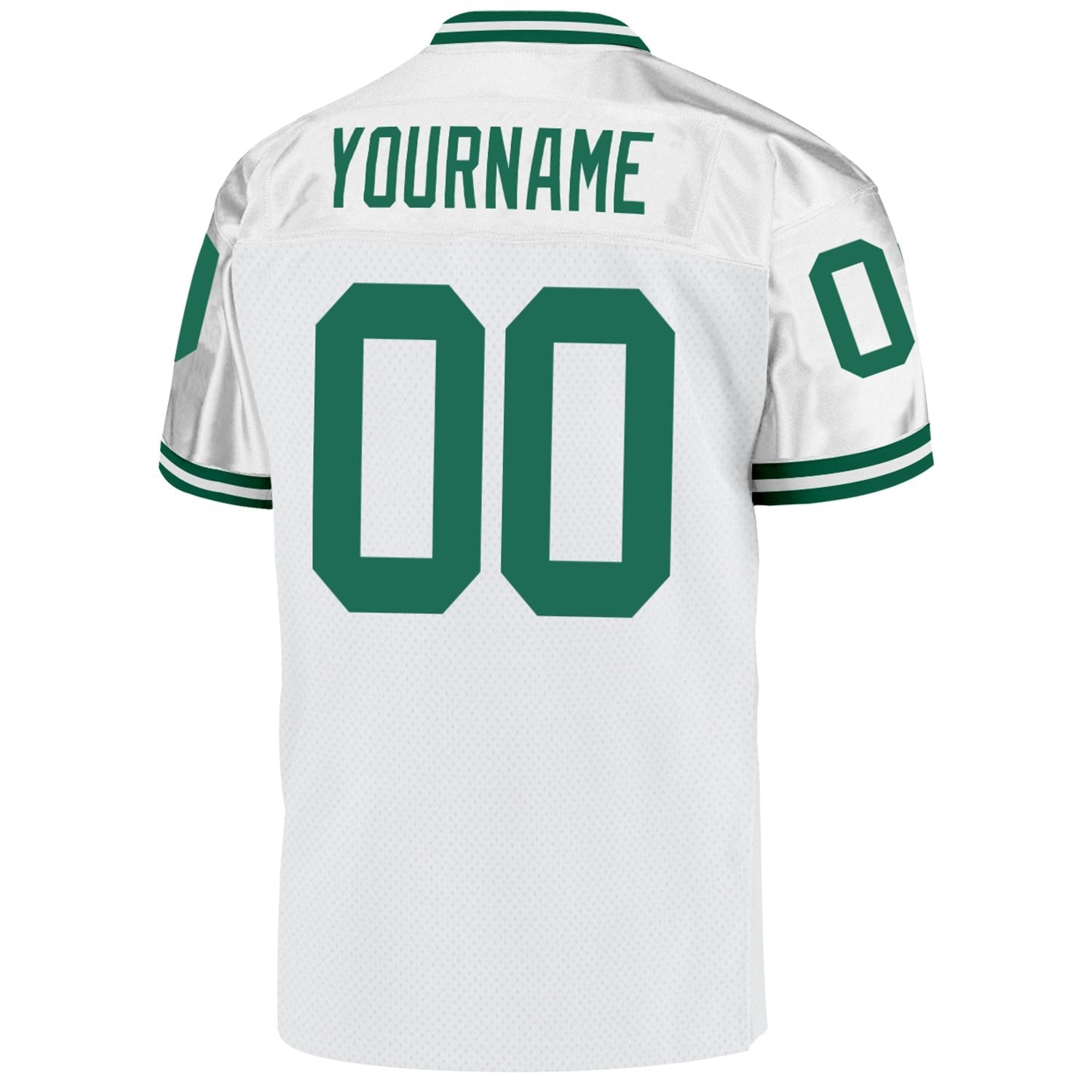 Custom White Kelly Green Mesh Authentic Throwback Football Jersey photo 3