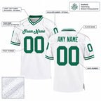 Custom White Mesh Authentic Football Jersey with Kelly Green Lettering Design 0526 customization guide