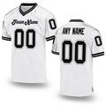 Custom White Black-Gray Mesh Authentic Throwback Football Jersey