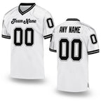 Custom White Black-Gray Mesh Authentic Throwback Football Jersey