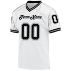 Custom White Black-Gray Mesh Authentic Throwback Football Jersey photo 2