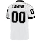 Custom White Black-Gray Mesh Authentic Throwback Football Jersey photo 3