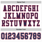 Custom White Navy-Red Mesh Authentic Throwback Football Jersey photo 2