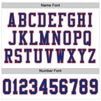 Custom White Royal-Orange Mesh Authentic Throwback Football Jersey photo 3