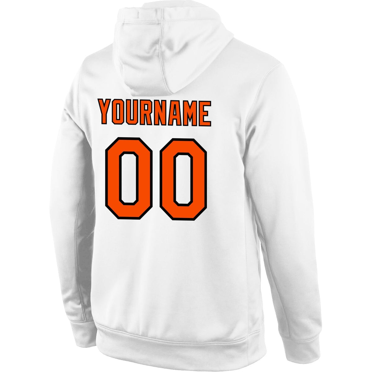 Custom Stitched White Orange-Black Sports Pullover Sweatshirt Hoodie photo 3