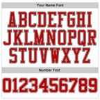 Custom White Red Pinstripe Red-Black Authentic Basketball Jersey photo 3