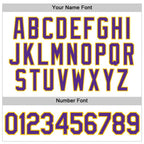 Custom White Purple Pinstripe Purple-Gold Authentic Basketball Jersey photo 3