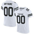 Custom White Black-Silver Mesh Authentic Football Jersey photo 1