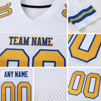 Custom White Old Gold-Royal Mesh Authentic Football Jersey detail