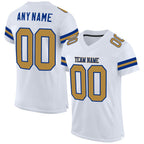 Custom White Old Gold-Royal Mesh Authentic Football Jersey photo 1