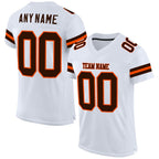 Custom White Brown-Orange Mesh Authentic Football Jersey photo 1