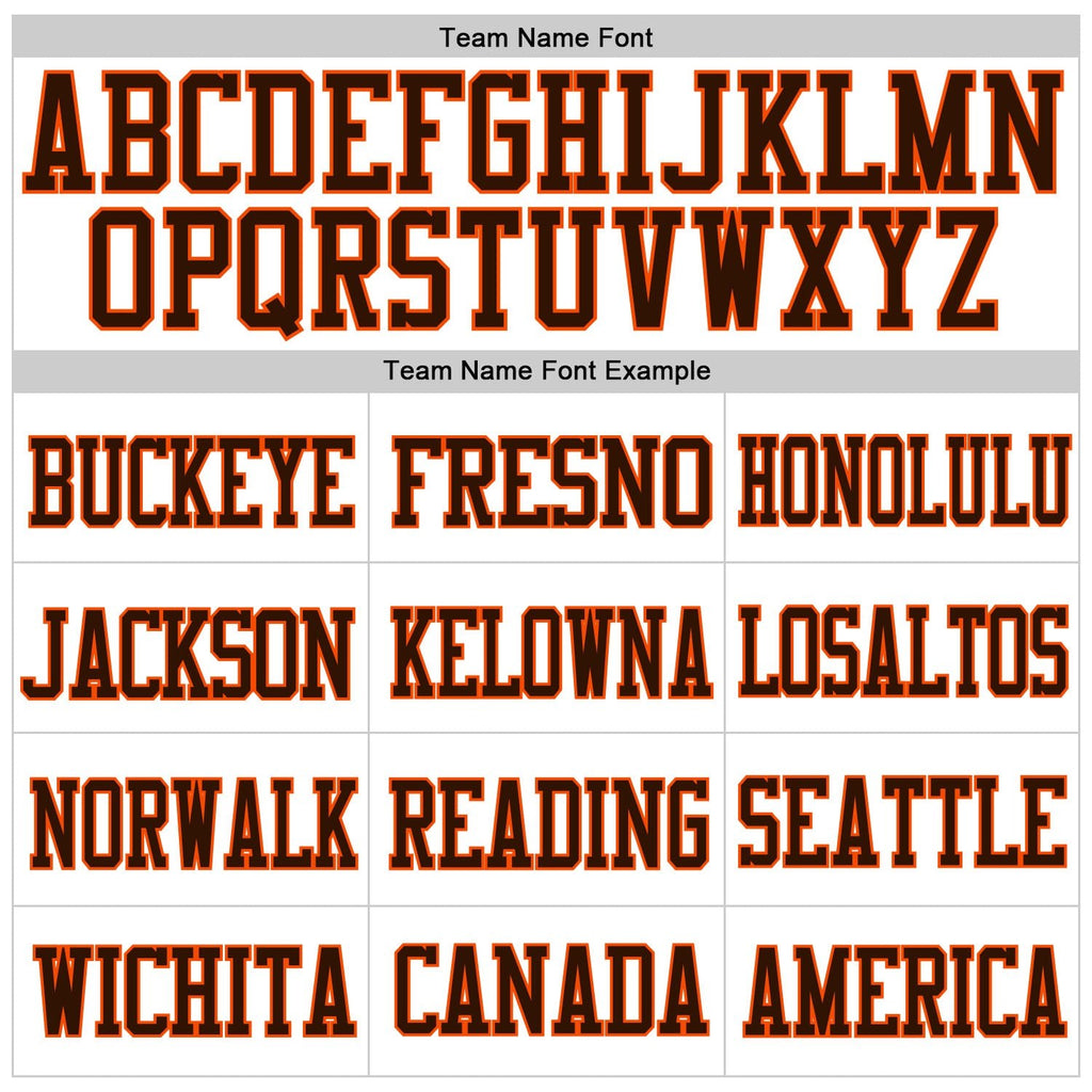 Custom White Brown-Orange Mesh Authentic Football Jersey photo 2