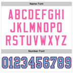 Custom White Light Blue-Pink Mesh Authentic Football Jersey photo 4