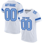Custom White Light Blue-Royal Mesh Authentic Football Jersey photo 1