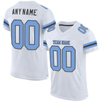 Custom White Light Blue-Steel Gray Mesh Authentic Football Jersey photo 1