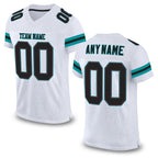 Custom White Black-Aqua Mesh Authentic Football Jersey