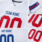 Custom White Royal-Red Mesh Authentic Football Jersey detail