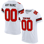 Custom White Red-Black Mesh Authentic Football Jersey photo 1